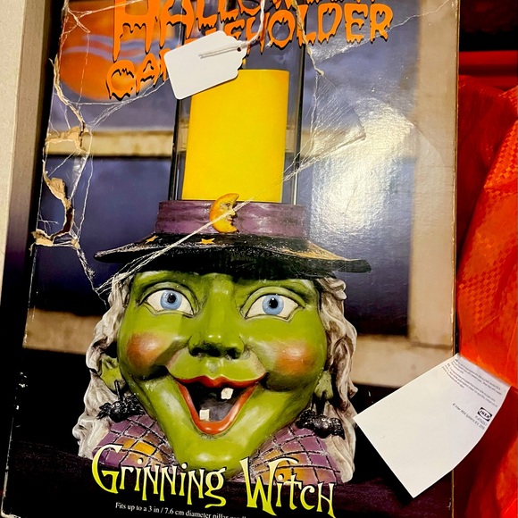 Vintage Grinning Witch Candle Holder - Picture 1 of 6